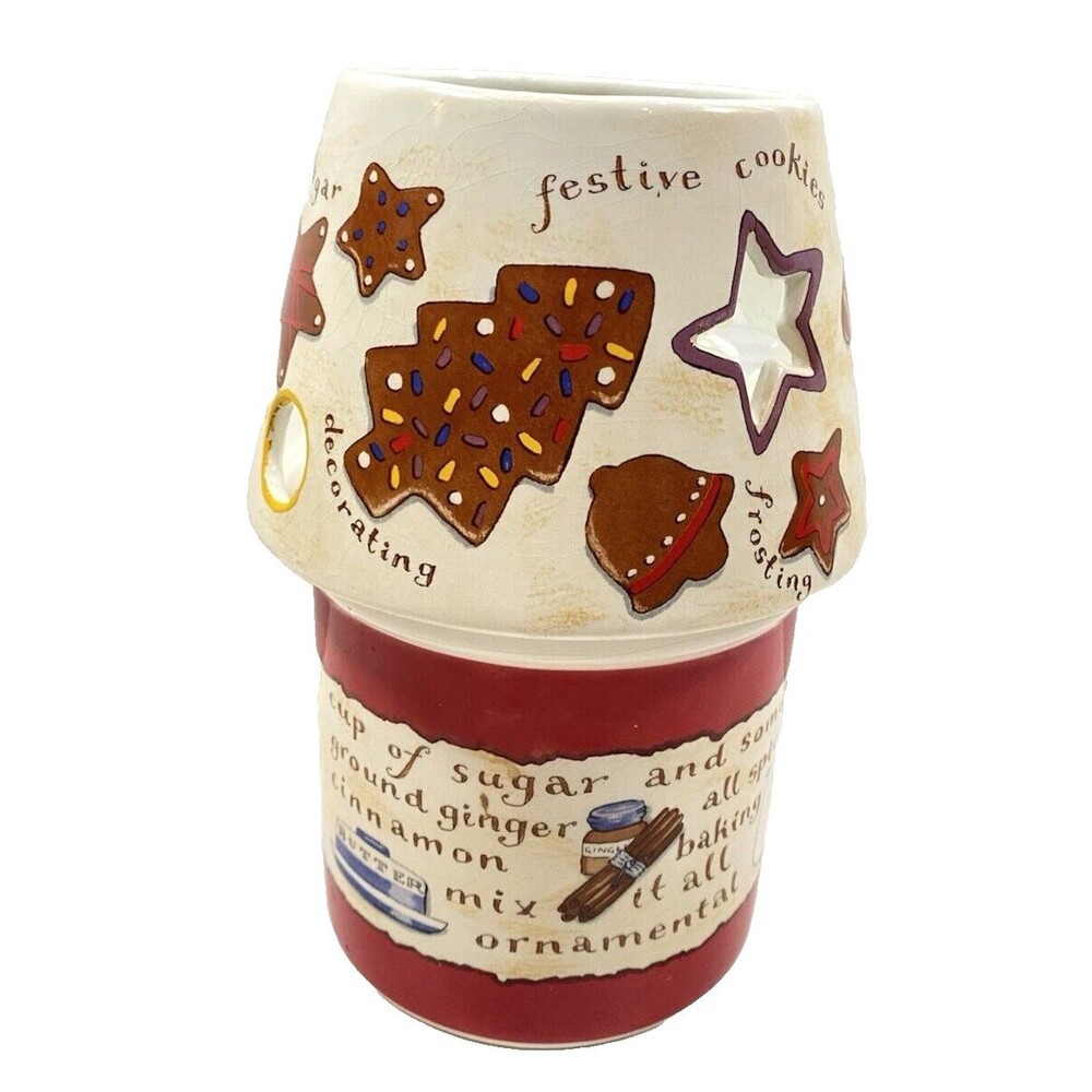 Gingerbread base & Shade Topper Jar Candle Holder papel giftware cookies star
